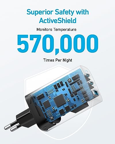 Anker 67W USB C Charger, 3 Port PIQ 3.0 Compact Fast Charger for MacBook Pro, iPad, Galaxy, Pixel, and More (5 ft USB C to USB C Cable Included) - Afbeelding 5