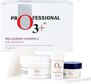 O3+ Meladerm Vitamin C Gel Bleach for Skin Whitening and Hair Lightening, 96g