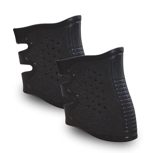 Sibo – Airsoft Griffhülle Pistole (2er Pack) – Ergonomischer Rutschfester Griff für Pistole oder Gewehr – Gummi Silikonhülle – Softair Zubehör für Airsoft, Jagd, Schießen, Outdoor (Schwarz)