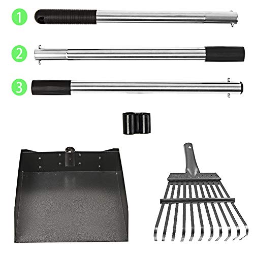 Snagle Paw Pooper Scooper For Large Dogs, Adjustable Long Handle Metal Tray And Rake Poop Scooper For Dogs With Bin For Pet Waste Removal, No Bending Clean Up Pooper Scooper For Medium And Large Dogs #TOP5