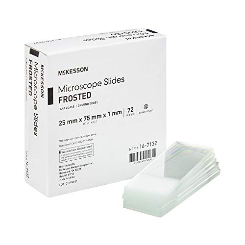 McKesson Microscope Slides, Frosted, Ground Edges, 25 mm x 7 mm x 1 mm, 1440 Count