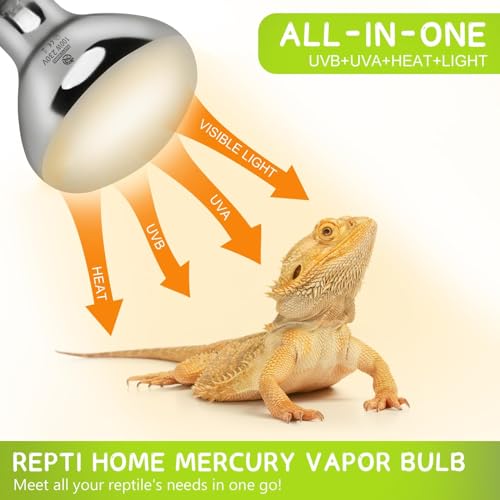 REPTI HOME Reptile UVA UVB Light, 100W UVB Basking Heat Lamp for Reptile Vivarium Heat Light for Tortoise Turtle, Puppy, Frog - Image 2