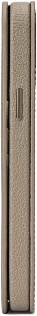 CASETiFY for iPhone 12 Pro Case - Pebbled Folio | Card Slots Included | Greige (light Brown)