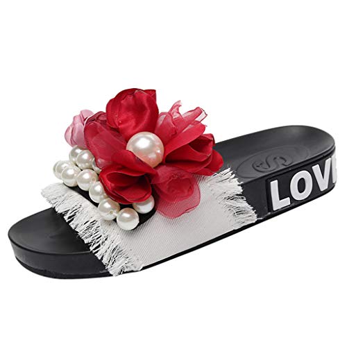 FEISI22 2020 New Sandals,Boomboom 2019 Newest Women Sweet Beaded Flats Bohemian Beach Shoes