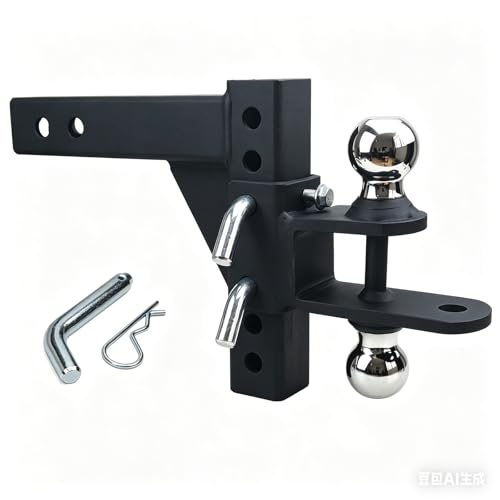 REDTEE Multi-Purpose Adjustable ATV/UTV Trailer Hitch Ball Mount with 2-Inch