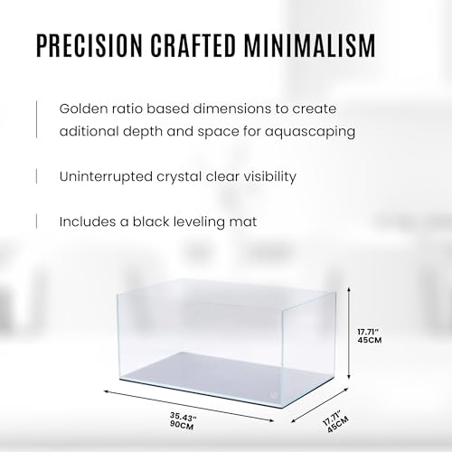 Image of UNS Ultra Clear Rimless Tank - 48.1GAL | 182.2L - 35.43x17.71x17.71 | 90x45x45 CM, 10mm Glass Thickness, Leveling Mat Included - Low Iron, High Clarity Fish Tank w / 45 Mitered Edge - [90P]