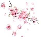2 Pcs AMIORO Car Sakura Stickers Cherry Blossom Scratches Stickers Car Decoration
