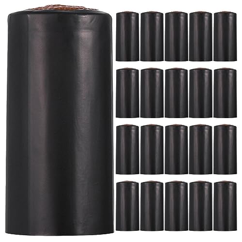 Kichvoe 30pcs PVC Heat Shrink Capsules Wine Bottle Shrink Wraps Wine Sealing Shrink Top Cover Caps Bottle Stoppers for Wine Making Cellars Home Use Black