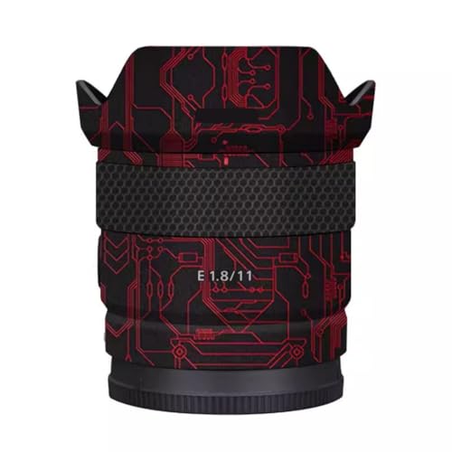 Autocollant objectif Sony E 11mm F1.8 G protection circuit rouge anti-rayures