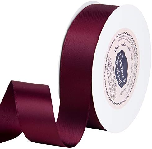 VATIN 6mm Double Faced Red Polyester Satin Ribbon - 45 Metre for Gift Wrapping Ornaments Party Favor Braids Baby Shower Decoration Floral Arrangement Craft Supplies