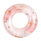 wowjimi 浮き輪 O型 90# 大人用 折りたたみ キラキラ 夏休み プール 水遊び 海水浴 アウトドア エクササイズ ビーチ海水浴 プールアウトドア 海フロート うきわ (夢のときめき)