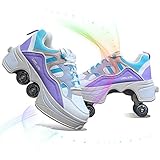Parte superior y forro cómodos y transpirables, suela resistente al desgaste, buena elasticidad. Los patines están hechos de microfibra, la suela es de goma y las ruedas son de PU. Con los cordones tradicionales, puedes ajustar los cordones para elegir la sensación más cómoda.