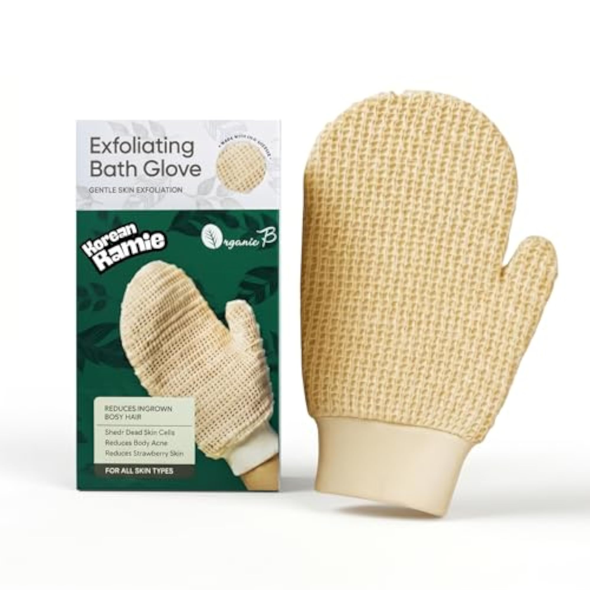 Natural Exfoliating Bath Glove, Ramie Fabric