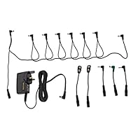 Handles from one to well over twenty guitar pedals (1700mA max!) Guaranteed to work with over 90% of the effects pedals on the market, will even convert international voltage (100V-240V) automatically; no transformer needed! With optional converter p...