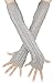 Womens Lady's Winter Knit Fingerless Arm Warmers Gloves, One Size Grey