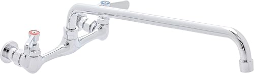 Miniatura 18 de DuraSteel Grifo de Fregadero de Cocina Comercial - Sin Plomo de 8" de Centro para Montaje en Pared, Grifo de Fregadero Utilitario con Caño Giratorio