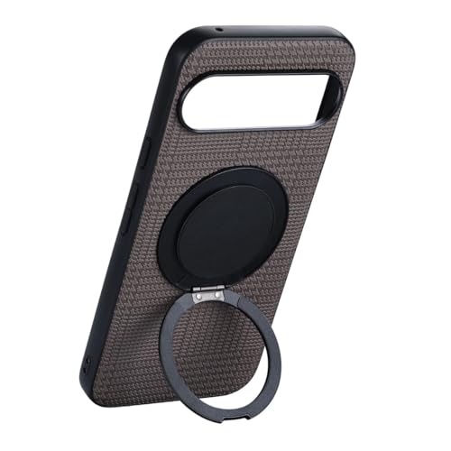 Image of MILLION CASES Back Cover Case for Google Pixel 9 Shockproof Protective Prestige Weave Texture Mag-Safe Kickstand Case for Men & Boys(Brown)