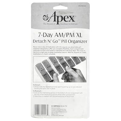 DSS 7-Day AM/PM Extra Large Detach N' GoTM Pill Organizer Each One