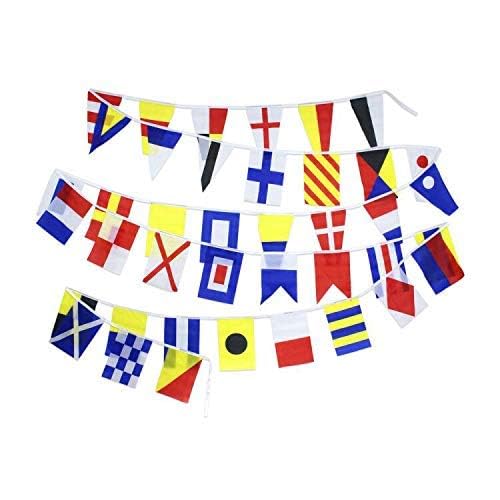 Flaglink Lot de 40 drapeaux de code de signalisation de la marine internationale – Longueur 12,2 m – Décoration nautique pour bateau maritime bateau bateau bateau nautique décoration pour patrie – vue 2
