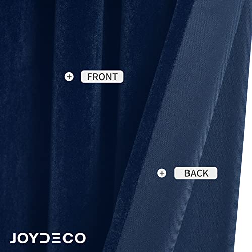 Joydeco Royal Blue Velvet Curtains 90 Inch Curtains, Luxury Grommet Blackout Curtain 2 Panels, Thermal Insulated Privacy Room Darkening Window Drapes For Bedroom Living Room Home Theatre (52Wx90L) #TOP3