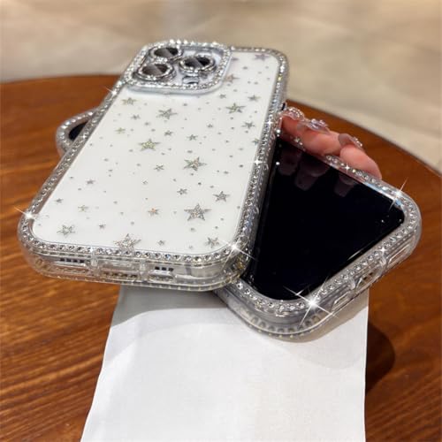 Coque iPhone 14 Pro violette transparente à paillettes dégradées et finition brillante