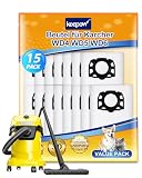 KEEPOW KFI 487 - Bolsas de filtro de fieltro para aspiradoras Karcher WD4 WD5 WD6 / Premium / MV4 / MV5 / MV6, paquete familiar para Karcher 2863-006.0 (15 unidades)