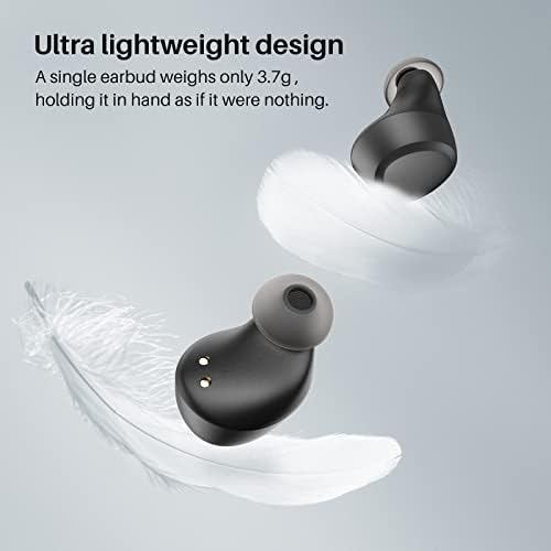 TOZO A1 Mini Wireless EarbudsBluetooth 5.3 Earphones in Ear Light-Weight Headphones Built-in Microphone, Immersive Premium Sound Long Distance Connection Headset with Charging Case, Black