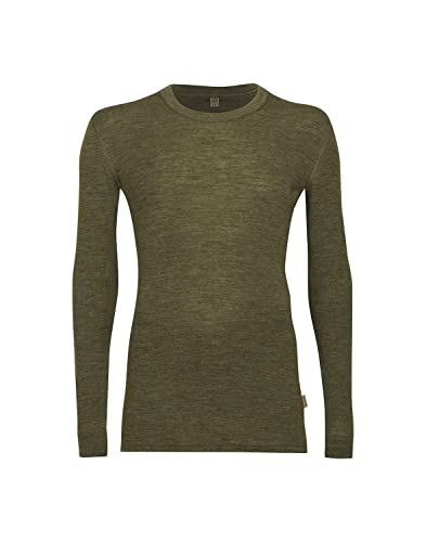 Preisvergleich Produktbild Dilling Langarmshirt aus natürlicher Merinowolle für Herren Dunkelgrün meliert M