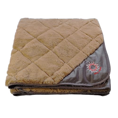 ThermoSwitch Hundedecke Samos, Thermo-Isolierende Hundedecke, Wasserabweisend, Maschinenwaschbar, Transportbeutel (Braun, 140x100cm)