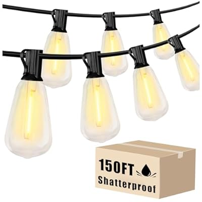 DAYBETTER 150ft Extra Long Outdoor String Light...