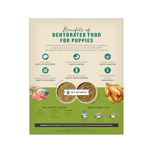 Image of The Honest Kitchen Human Grade Wholemade Whole Grain Chicken & Salmon Dehydrated Puppy Dog Food, 7lb Bag (Makes 28lbs)