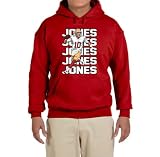 Red San Francisco Mac Jones Text Pic Hooded Sweatshirt Adult Small