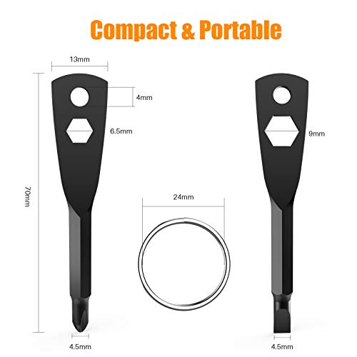 Keychain Screwdriver Tool Gifts for Men, Kusonkey 4-in-1 Screwdriver bit with Phillips, Slotted and Hex Wrench,Christmas Gifts for Men,DIY Handyman,Electrician,Father/Dad,Husband, Boyfriend,Him,Women