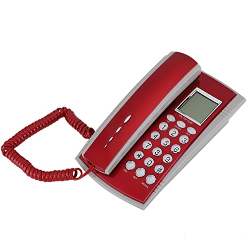 Téléphone fixe rouge à cordon rétractable pour bureau et maison chic