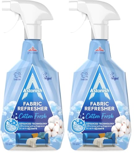 Astonish - Astonish Fabric Refresher Spray for Freshening Clothes, Curtains, Carpets and Fabrics, Cotton Fresh Scent, 750ml (Pack of 2) - -46%