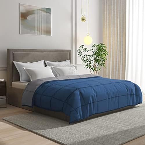 Wakefit Comforter Double Bed | 220 GSM | Blanket Double Bed, AC Comforter Double Bed, Quilt, AC Blanket, Dohar Double Bed, Reversible Microfibre Polyester, Diwali Gifts (Grey and Dark Teal)