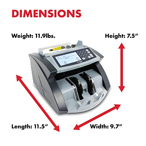 Cassida 5520 UV - USA Money Counter with UV/IR Counterfeit Detection - Bill Counting Machine w/ ValuCount, Add and Batch Modes - Large LCD Display & Fast Counting Speed 1,300 Notes/Minute - Thumbnail 6