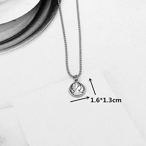 Preisvergleich Produktbild XCWXM Kette Damen Edelstahlperlenkette Süßes Kaninchen Engel Halskette Retro Bär Halskette Weiblich Unisex Beauty 009 60Cm