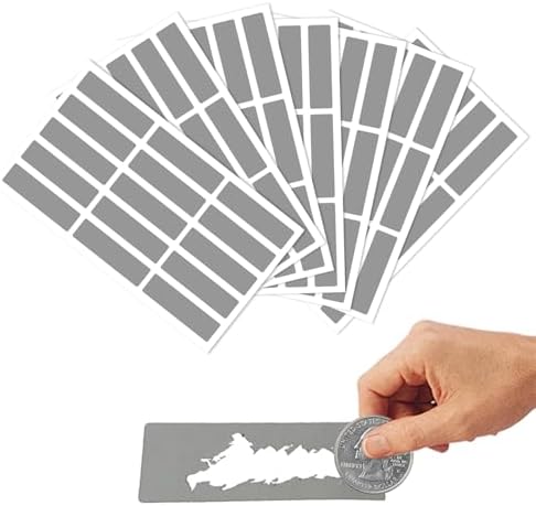 105 Piezas Pegatinas Gris,Tarjeta Rasca Etiqueta Pegat...