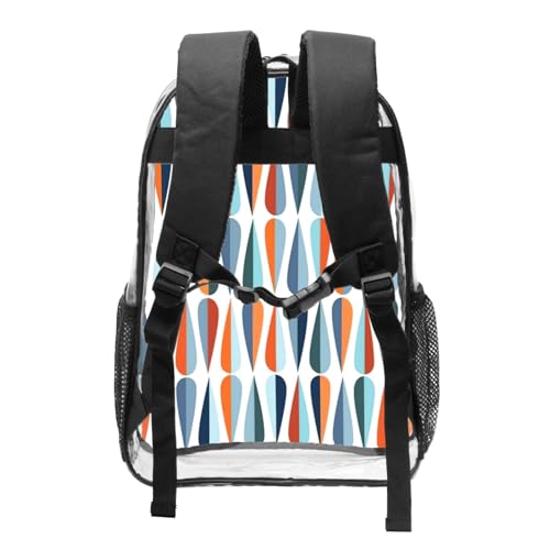Sac à dos rétro milieu du siècle en PVC transparent et durable