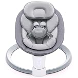 HARPPA Baby Swing Chair, Electric Infant Swing with Remote, Music, 5 Sway Speeds, 3 Timer Modes, 10 Preset Melodies, 5-Point Safety Harness, Portable Baby Bouncer Swing, Light Grey