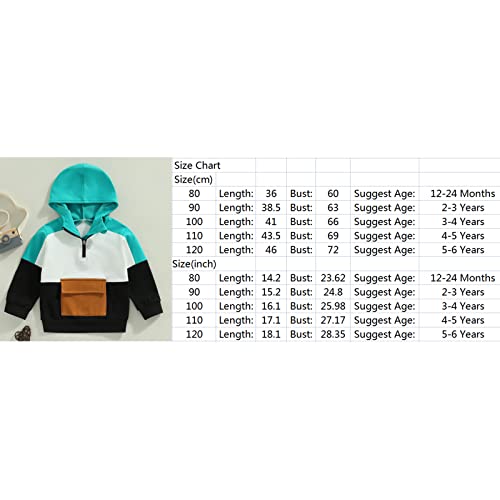 Xiaodriceee Toddler Baby Girl Boy Corduroy Coat Long Sleeve Stand Collar Half Zip Jacket Pocket Fall Winter Pullover Outwear (Hoodie-Green Black,5-6 Years) #TOP6