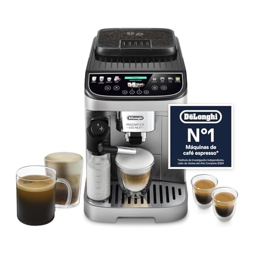 De’Longhi Magnifica Evo Next – Perfetto Cafetera Superautomática, LatteCrema Jarra de leche automática, 13 Bebidas One-Touch, Pantalla Táctil a Color,Plata y Negro (ECAM312.80.SB)