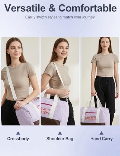 Image of Venzina Unisex Large Capacity Gym and Travel Backpack, Multi-Compartment Sports Duffle Bag with Organized Storage, Multi-Way Carry Yoga Crossbody Bag for Fitness, Workout, Hiking, Daily Use- Purple