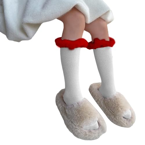 Pyasuye Autumn Winter Plush Lace Cotton Socks Middle Tube Sock Children Students Calf Length Sock Fashionable Piled Up Socks
