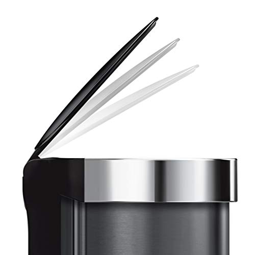 Simplehuman St2021 Trash Can, Stainless Steel, Black #TOP3