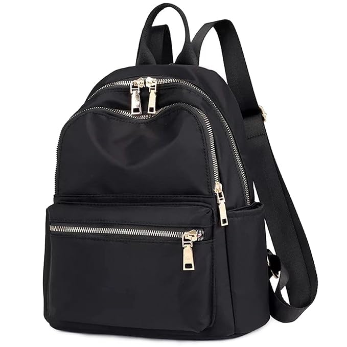 kausbabi Mini Backpack with Multiple Zippers, Nylon Water-Resistant,Women’s Bagpack Purse – Stylish PU Leather, Fashion Travel Daypack with Anti-Theft Pocket, Lightweight & Durable-Black-picture-30