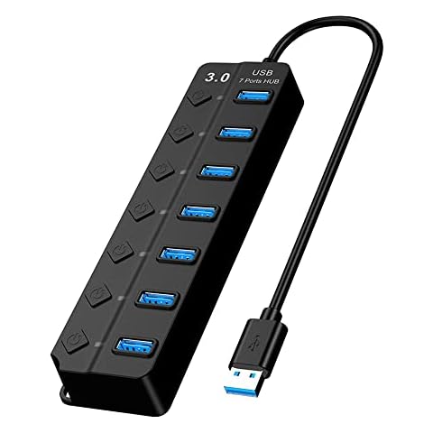 Hub USB 3.0 a 7 Porte LED portatile Super Speed Yakida Cover