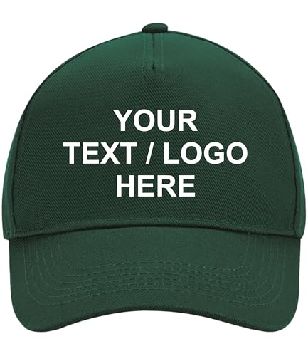 Image of Brook Hi Vis Personalised Baseball Cap Text or Logo Adjustable Unisex Hat – Custom Baseball Cap Mens', Baseball Cap for Women, Unisex Personalised Gifts for Men and Women – 8 Colours Green