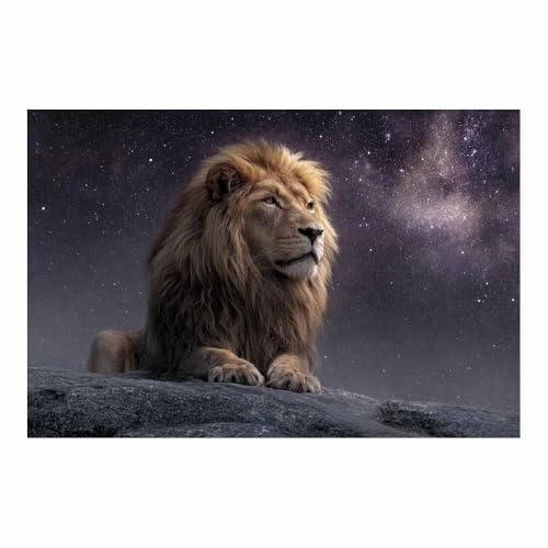 Tableau lion moderne CUDAOO marron poster pour décoration salon 70x100cm